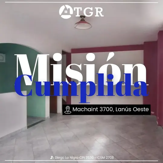 Su placa «Misión cumplida» de Machaint 3700, Lanús Oeste